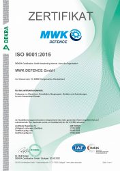 Zertifikat DIN EN ISO 9001:2015